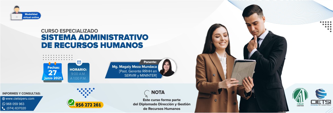 CURSO ESPECIALIZADO SISTEMA ADMINISTRATIVO DE RECURSOS HUMANOS 2021